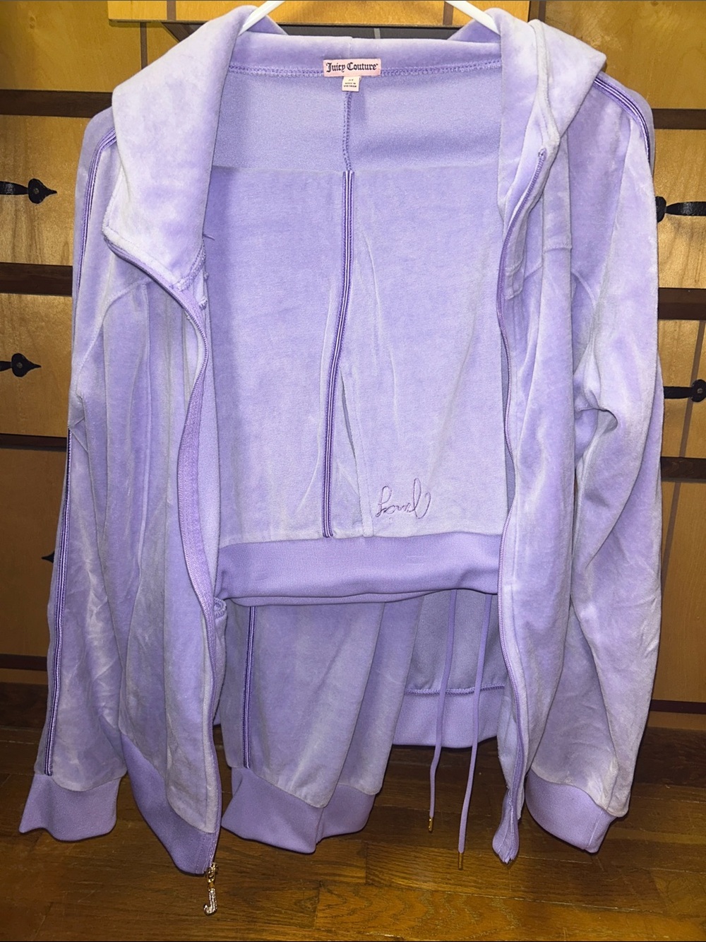 Juicy Couture Lavender Velour Zip-Up Hoodie - Picture 3 of 8
